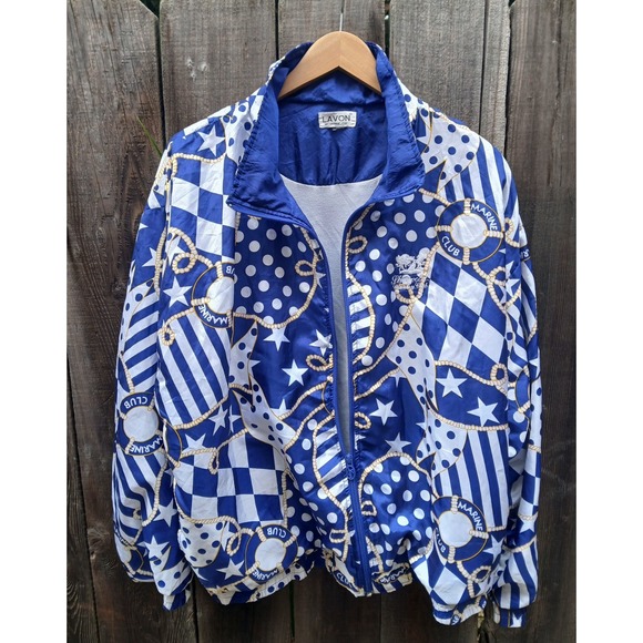 Lanvon Vintage Windbreaker Full Zip Jacket Marine Club Nautical Yacht  Womens XL - Picture 8 of 8